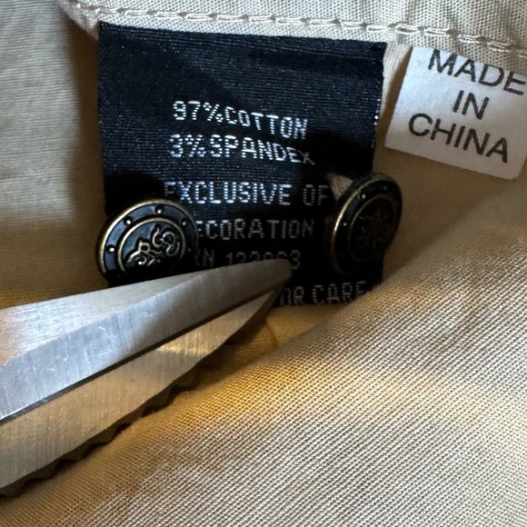 Rebel Spirit Rare Y2K Rebel Rocker Embroidered Button Up Men’s Khaki Top Sz XXL - Picture 11 of 12